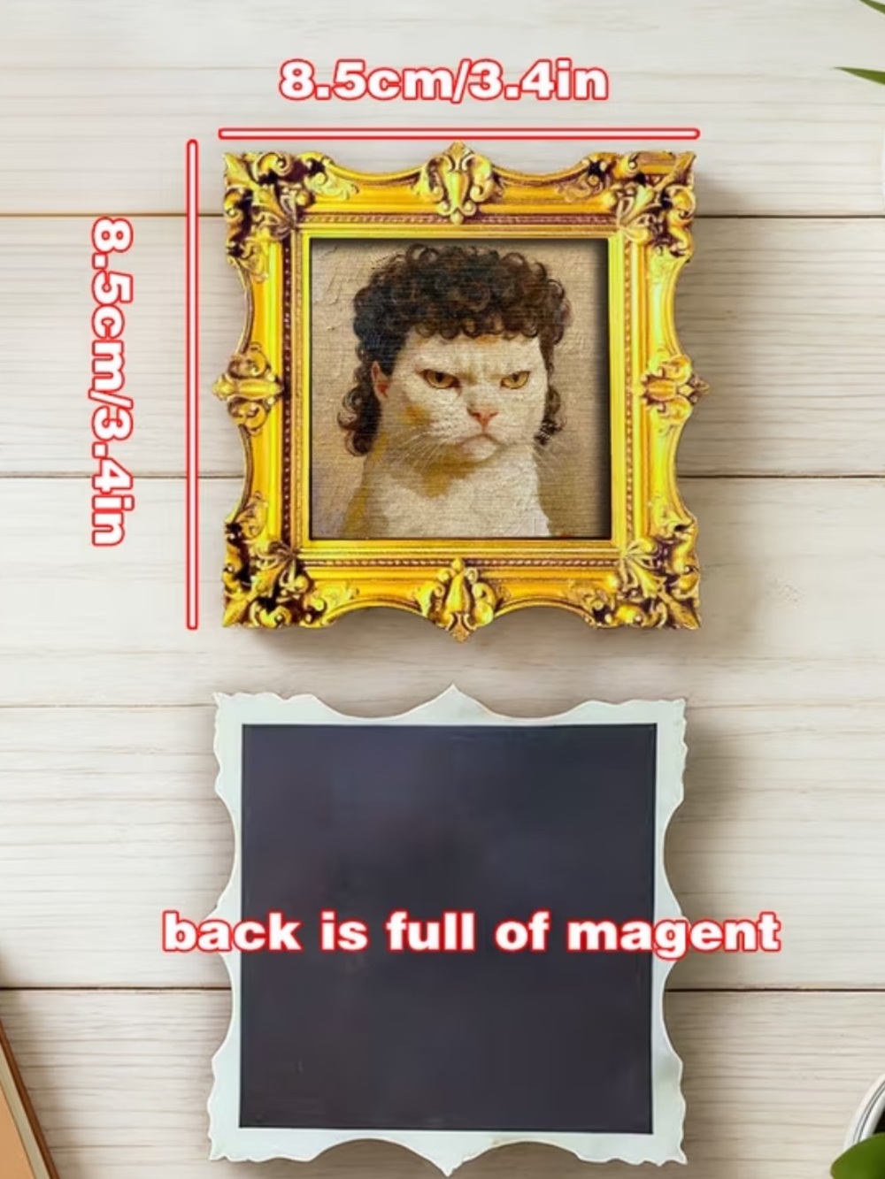 Funny Cat Magnet “The Cattamaro Special” Retro Mullet Fridge Magnet - Picture 3 of 6